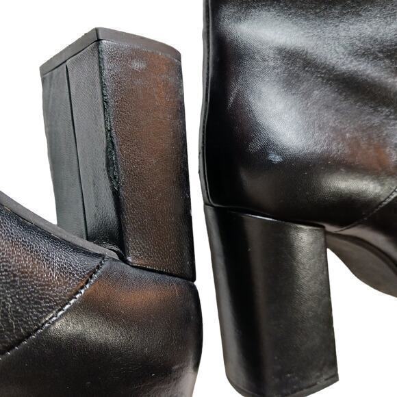 MARNI Ankle Booties Moto Biker Heeled Boots Black Soft Leather Size 38 8 - Picture 13 of 16